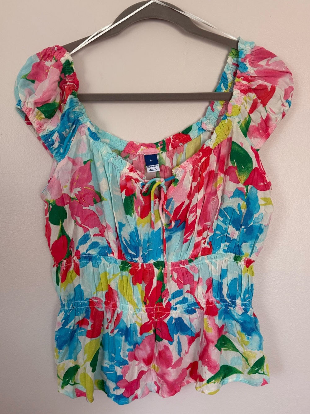 Old Navy Floral Top - Pink, Blue & Green